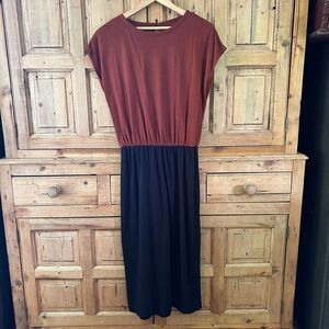 Vintage Jean‎ Leslie 12M Colorblock Peplum Dress Neutral Casual Dress